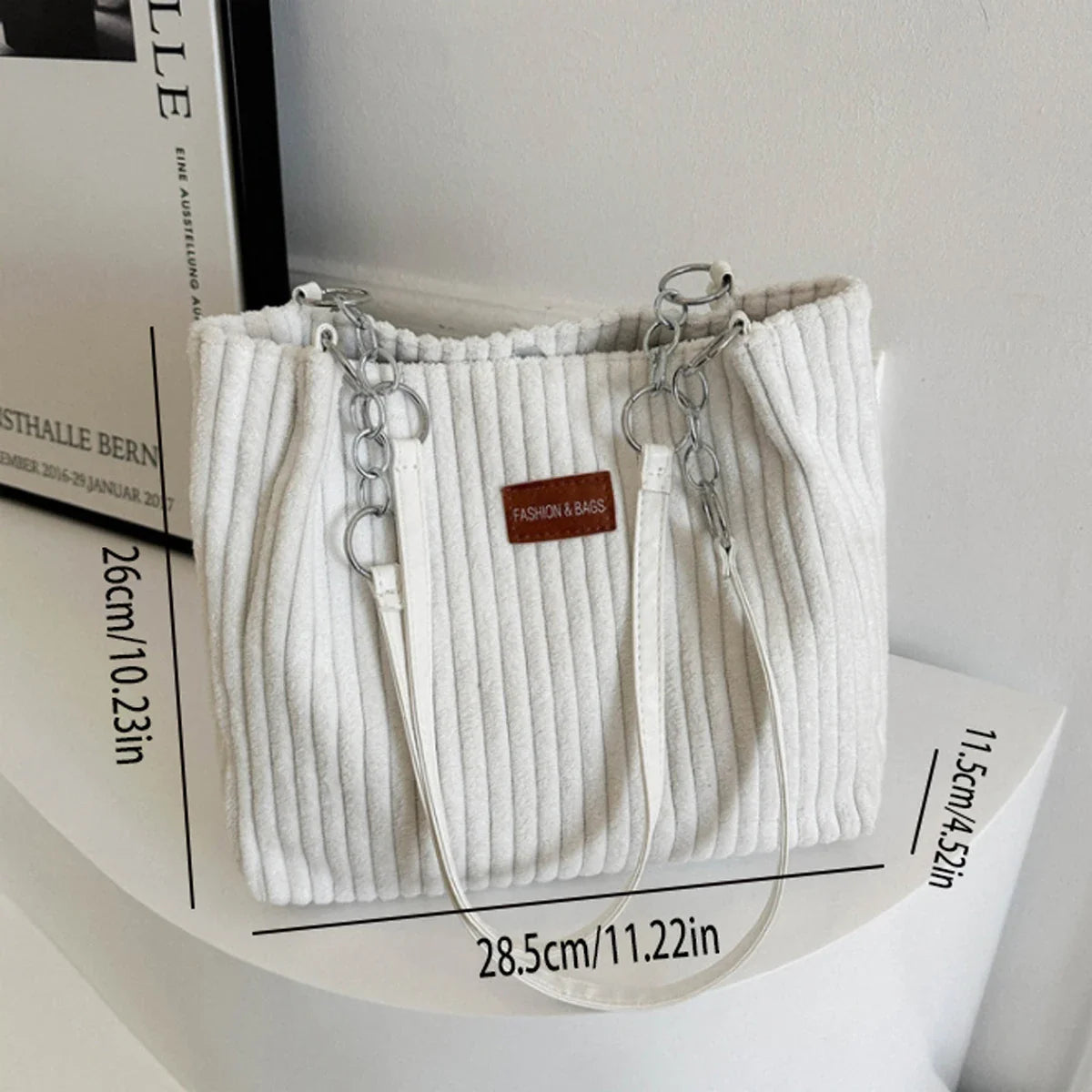 Simple Solid Color Velvet Bag | High Texture Chain Shoulder & Underarm Messenger Bag (Unisex Fashion Handbag for All Seasons)