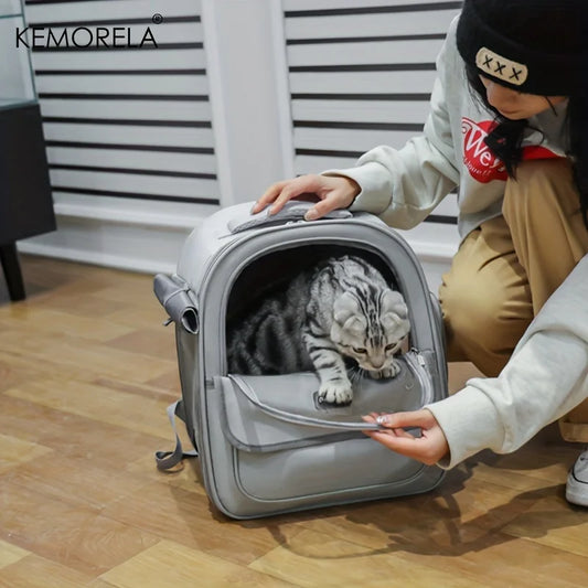 KEMORELA Pet Backpack for Cats And Dogs Large Outdoor Transparent Capsule Breathable Carrying Bag Pet Supplies