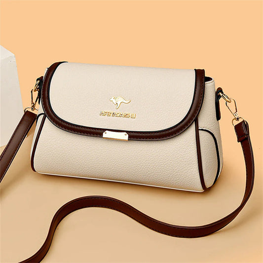 Solid Color High-Quality Leather Small Shoulder Bags | New Messenger Bags with Strap & Designer Crossbody Bag (Sac à Main)