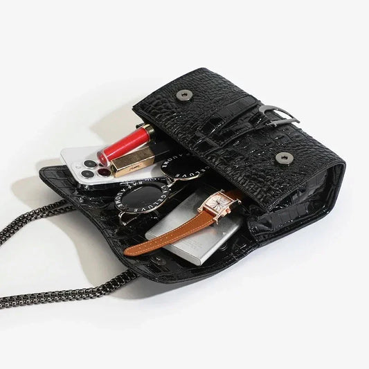 Luxury Women's Handbag with Chains & Sequins | Crossbody Shoulder Messenger Bag (Brand Design, Animal Print, Casual Purses)