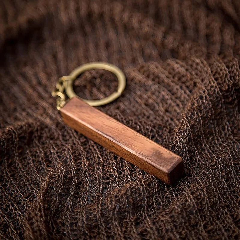 5PCS Walnut Keychain Blank Wooden Keychain Blanks with Leather Strap Unfinished Wooden Keychains for Laser Engraving