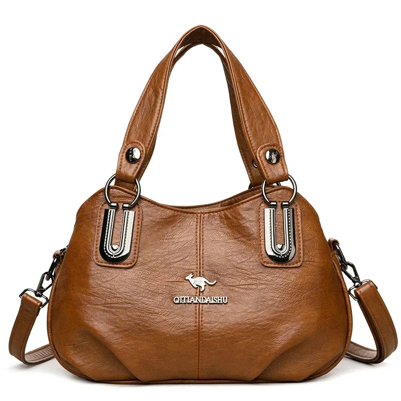 Luxury Handbags 3 Layers | Large Capacity Designer Handbags & Soft Leather Ladies Shoulder Crossbody Bag for Women (Sac)