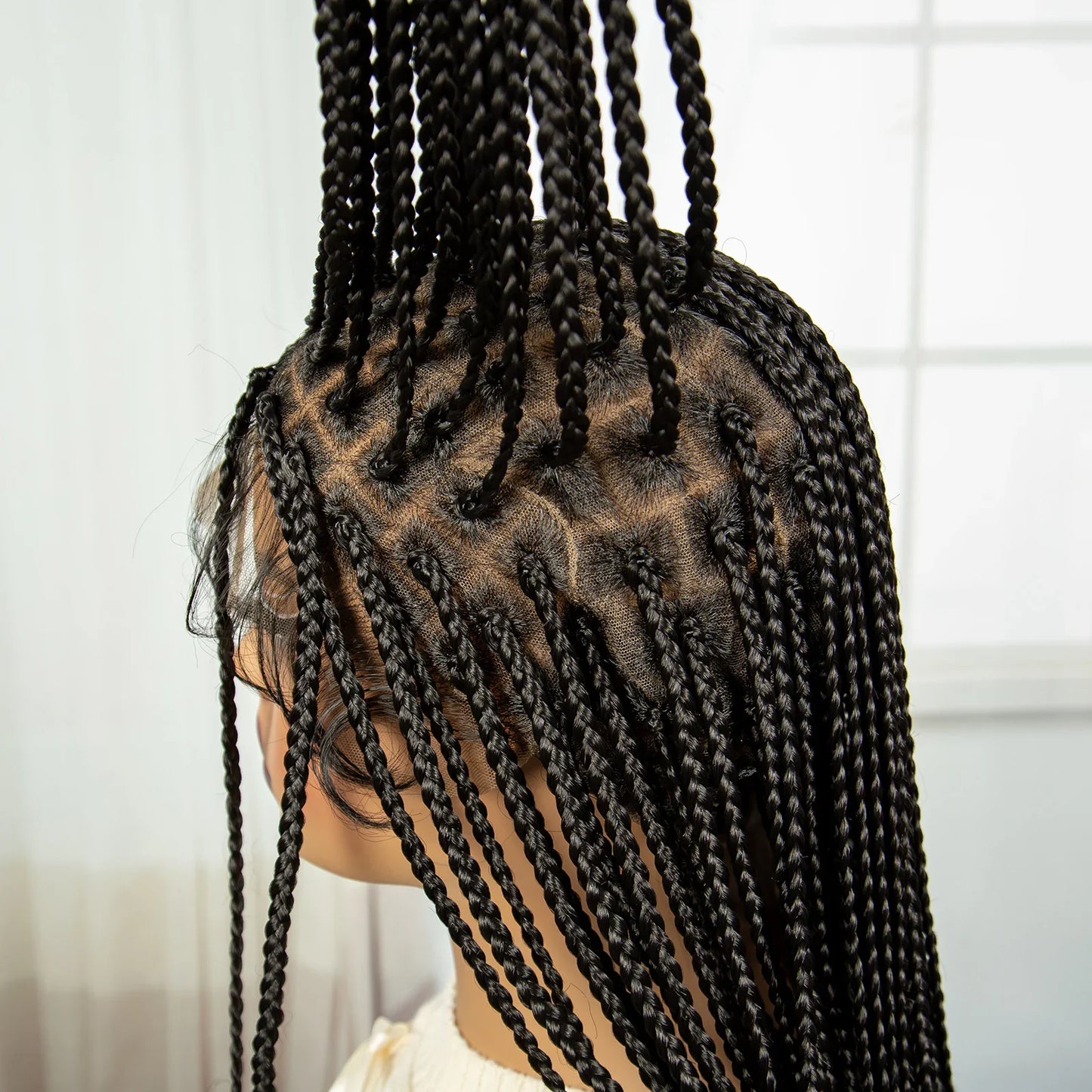 Long Straight Knotless Braids Wig | Full Lace Frontal | Baby Hair