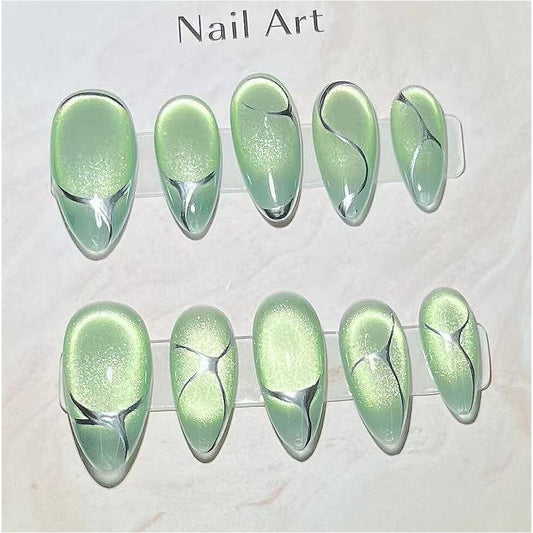 1075 Handmade Nail Wear Nail Art Reusable Press on Nails False Nails