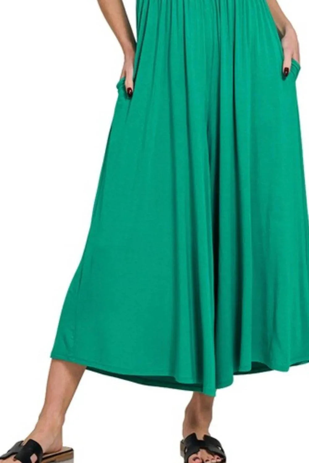 Zenana Double Layered Short Sleeve Jumpsuits