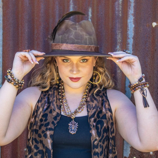 'Natural Agate triple strand bracelet