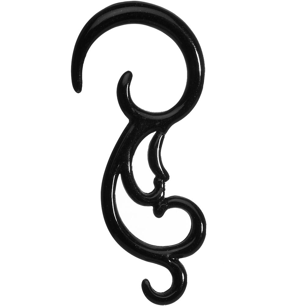 12G Black Acrylic Southwestern Swirls Spiral Taper Set