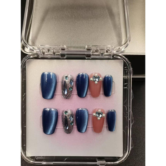 1054- Handmade press on nails fake nails removable Handmade Drawing Nails