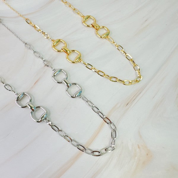 Double Equestrian Chain Necklace