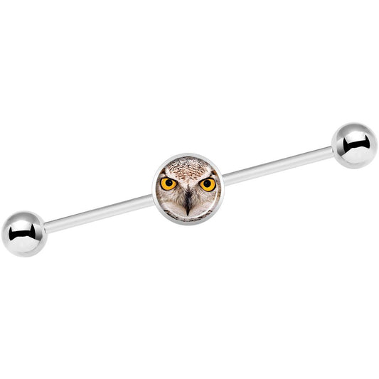 14G Full Color Owl Industrial Barbell 37mm