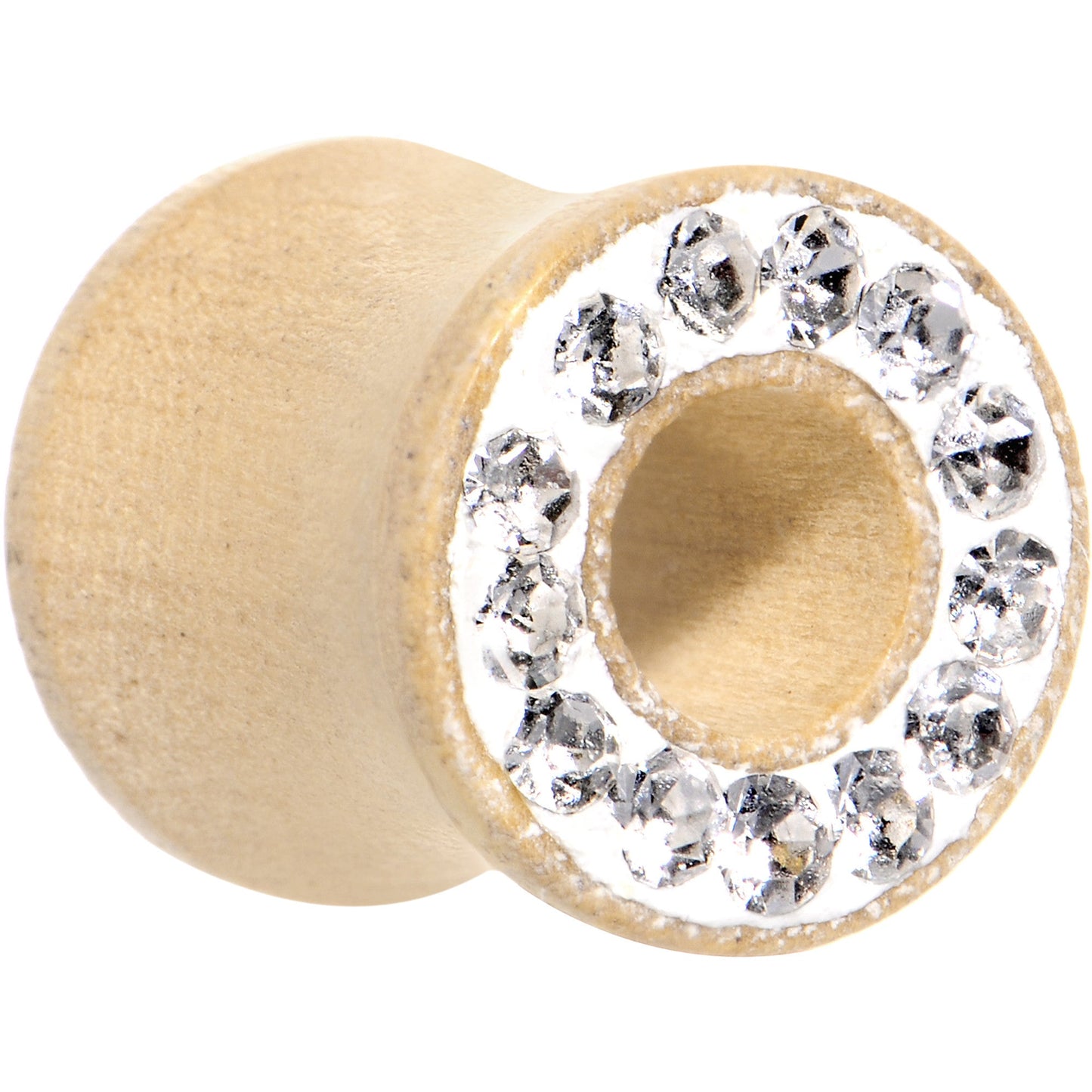 0G Clear Gem Organic Maple Wood Saddle Plug Set