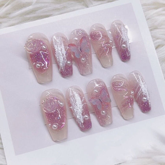 0942- Handmade press on nails fake nails removable