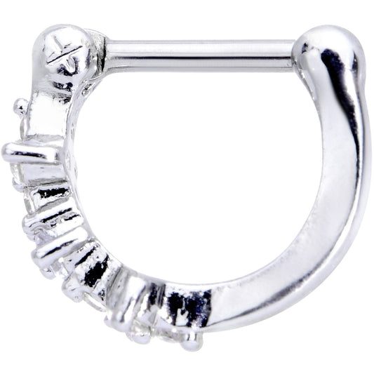 16G 5/16 Clear Gem Sparkle Hinged Cartilage Clicker