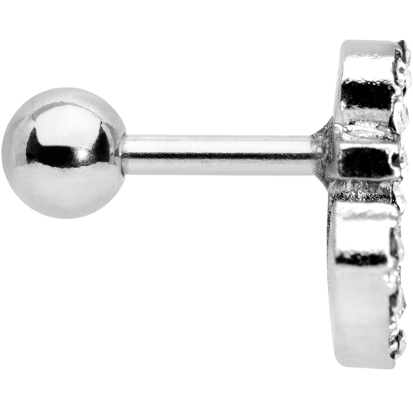 16G 1/4 Clear Gem Nautical Anchor Cartilage Tragus Earring