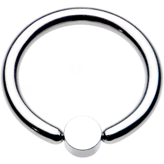 12G 1/2 White Faux Opal 4mm Disc BCR Captive Ring