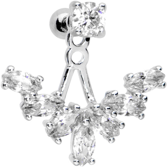 1/4 Clear Gem Darling Fan Dangle Cartilage Tragus Piercing