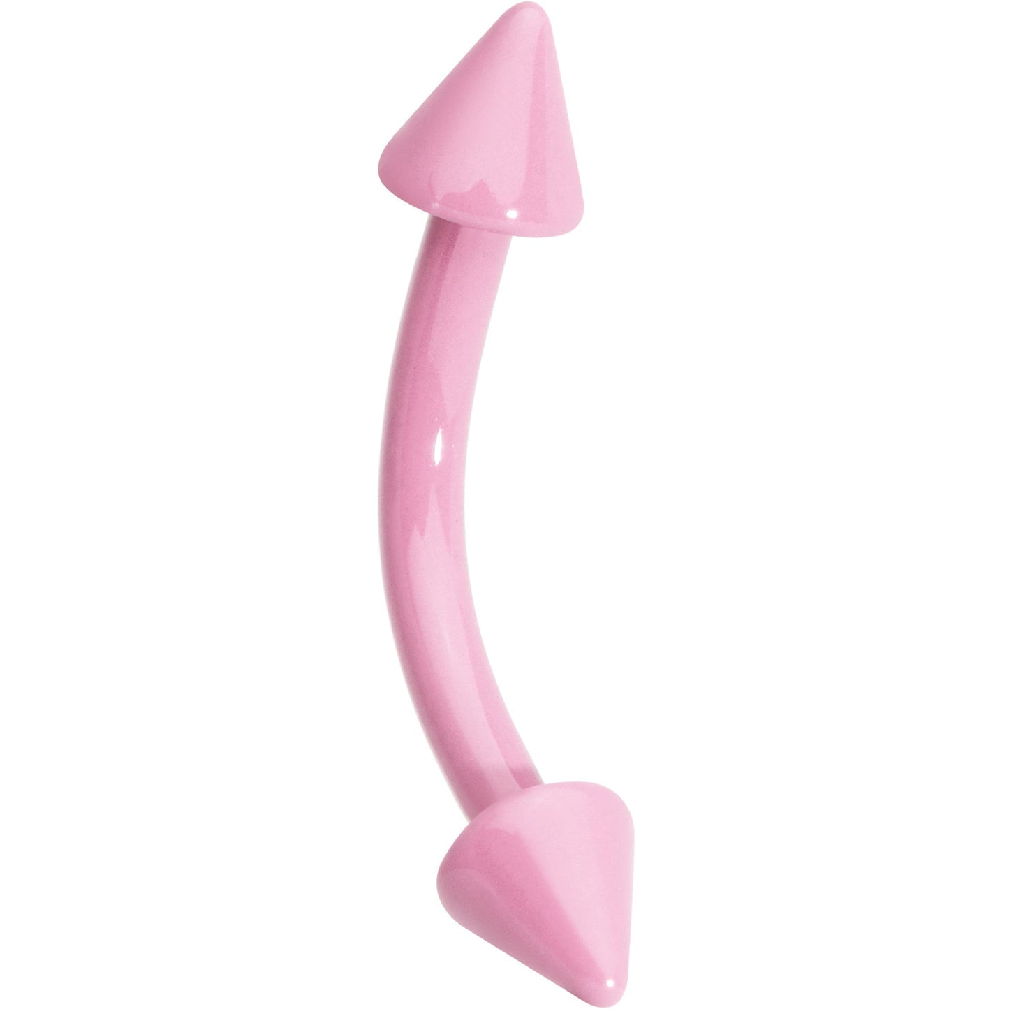 16G 5/16 Light Pink Acrylic Over Steel Curved Eyebrow Rook Piercing