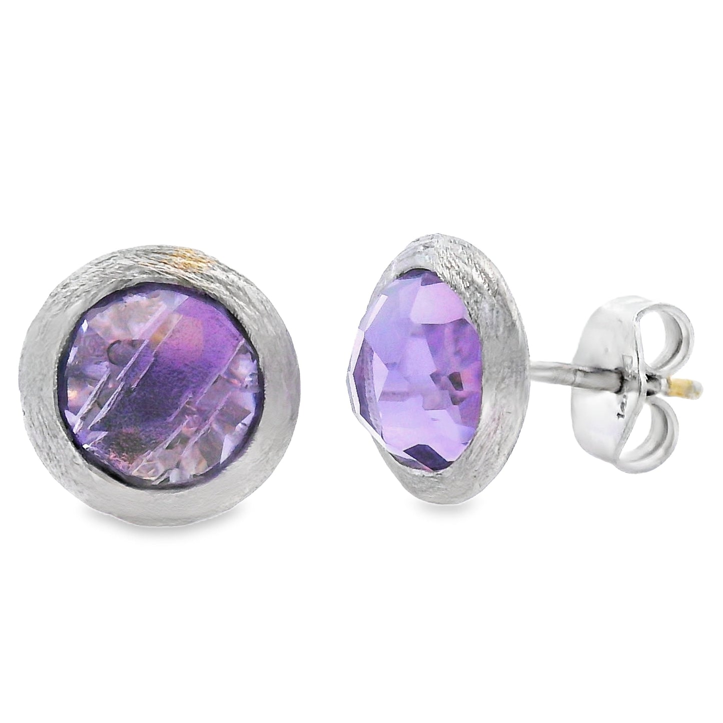 2.20ct Amethyst Earrings 14KT White Gold