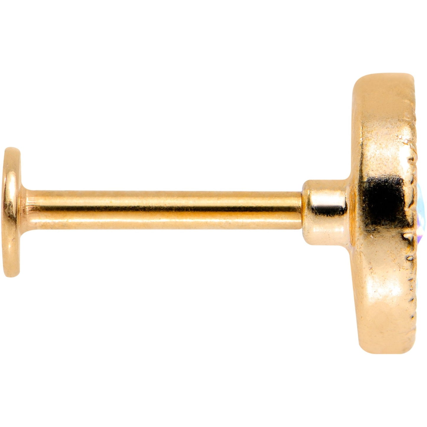 Auora Gem Gold Tone Crescent Moon Cartilage Tragus Earring