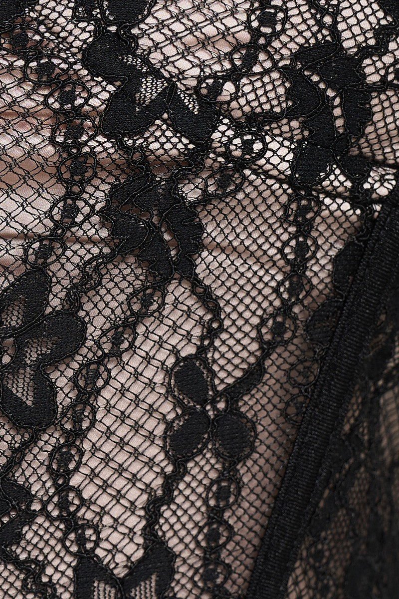 Jackie Plus Size Lace Overlay Corset Top โ Adjustable Straps & Zip Back | Chic Night Out