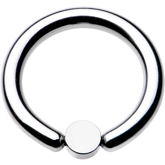 10G 1/2 White Faux Opal 4mm Disc BCR Captive Ring