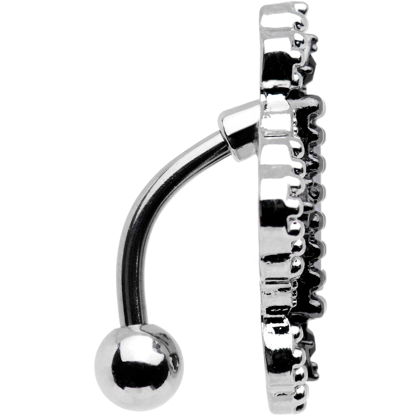 White Gem Confetti Party Pendant Top Mount Belly Ring