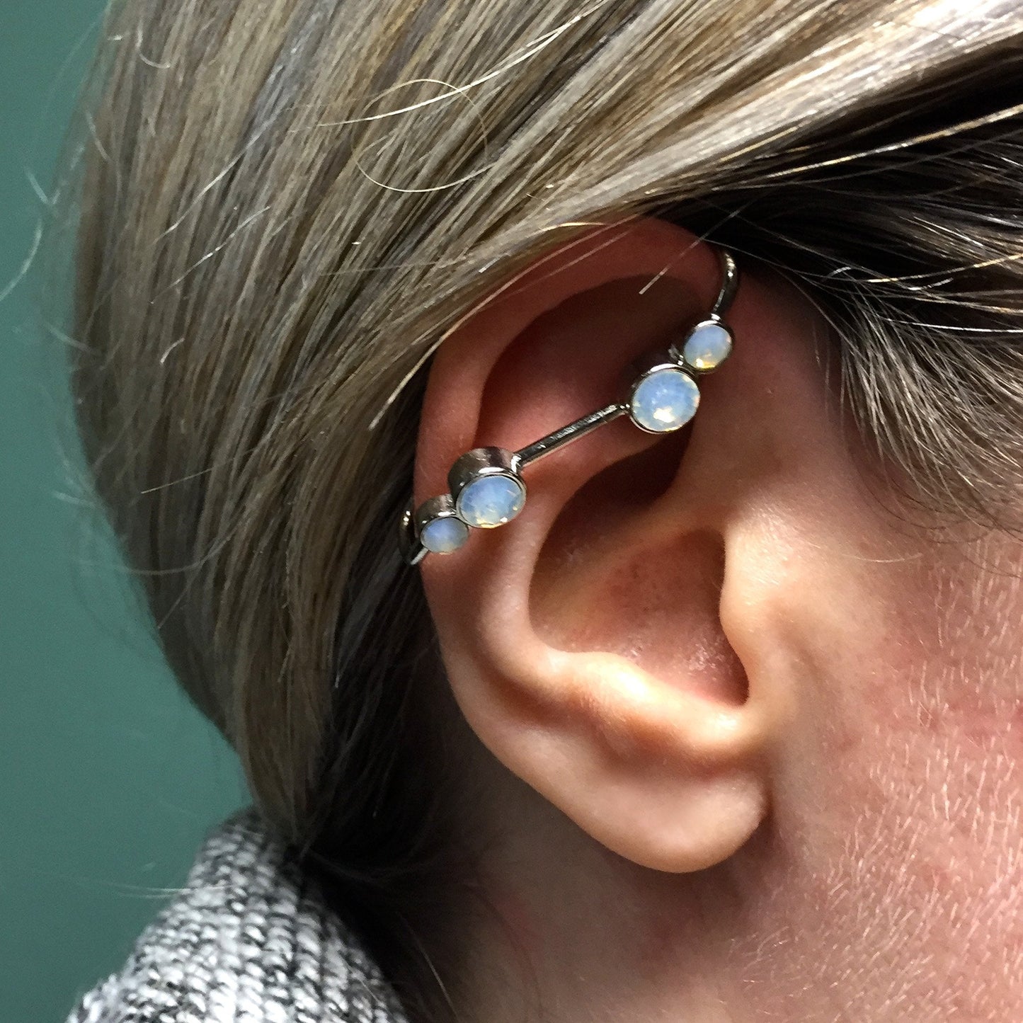 Aurora Gem Illusion Non Pierced Industrial Barbell