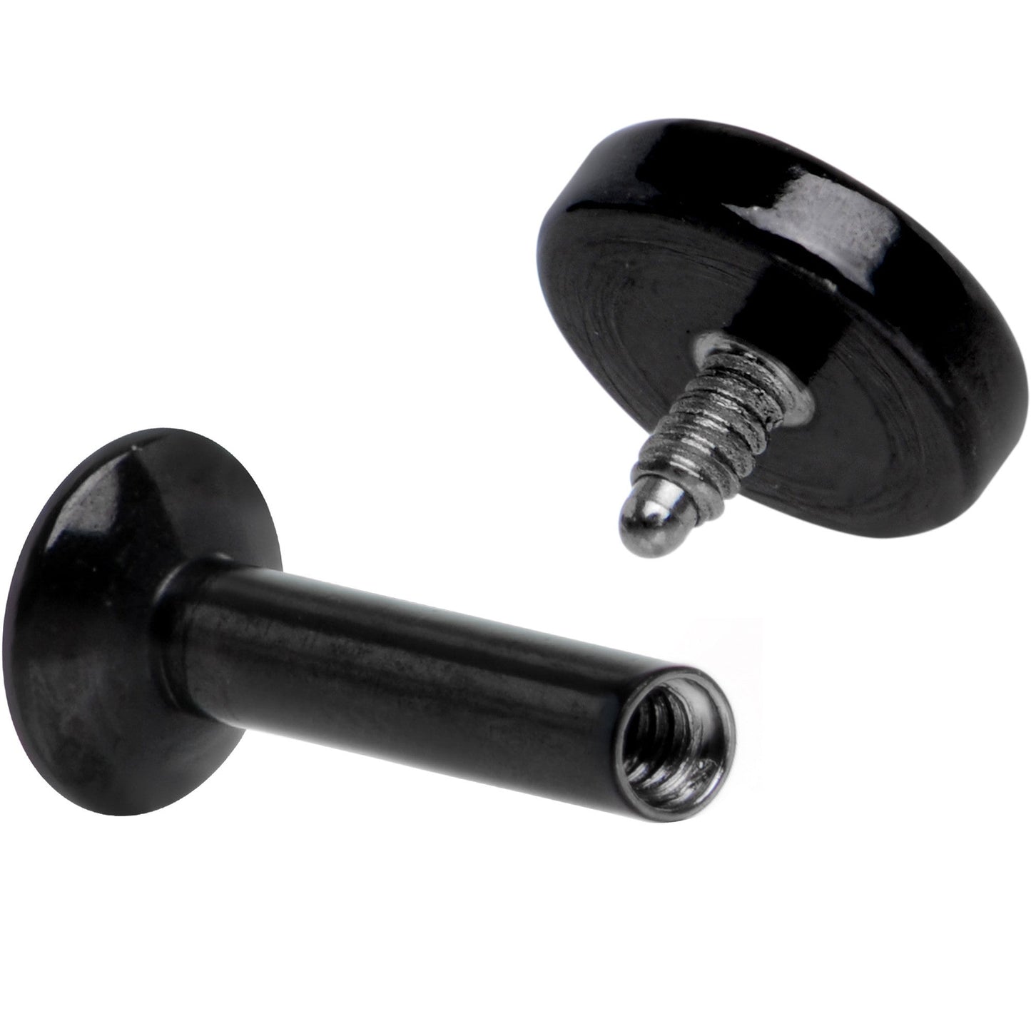 1/4 Black IP 4mm Circle Internal Thread Daith Cartilage Tragus