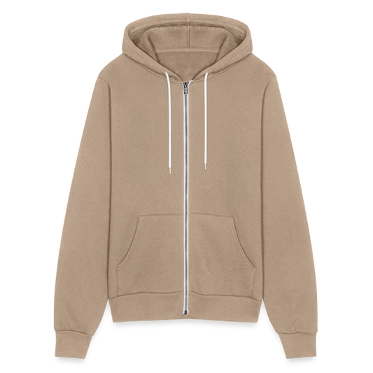 Bella + Canvas Unisex Full Zip Hoodie - tan