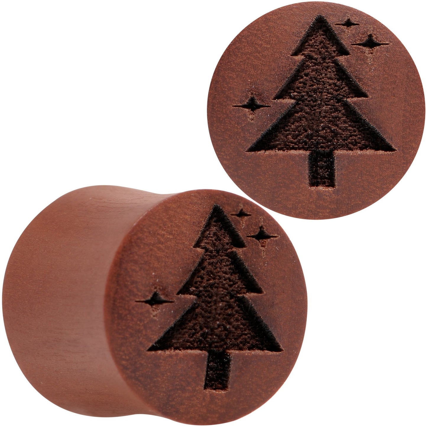 Organic Sawo Wood Christmas Tree Saddle Plug Set Sizes 8mm to 25mm