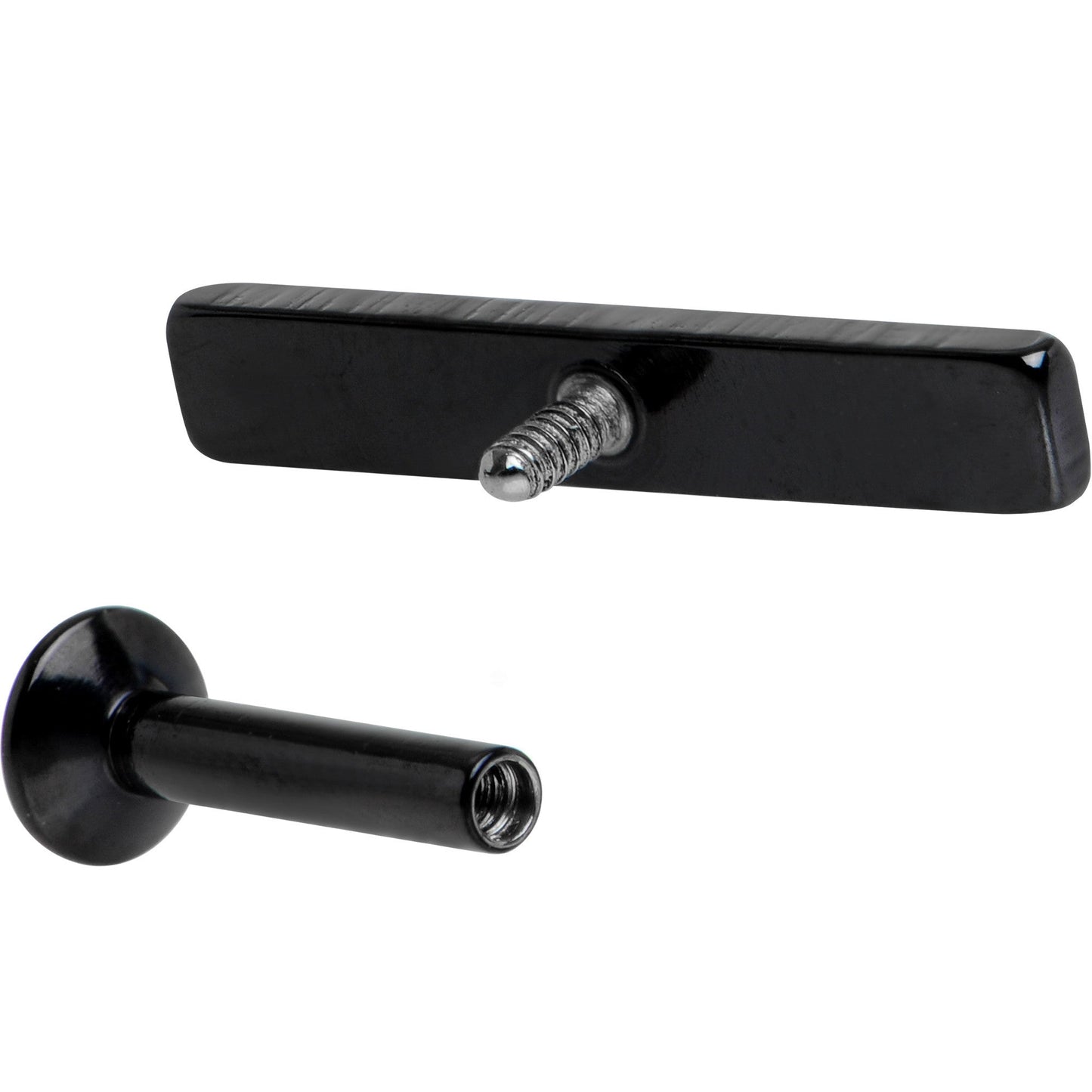 1/4 12mm Black IP Rectangle Internal Thread Daith Cartilage Tragus