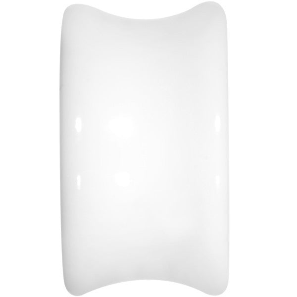 5/8 White Acrylic Saddle Plug Set of 2