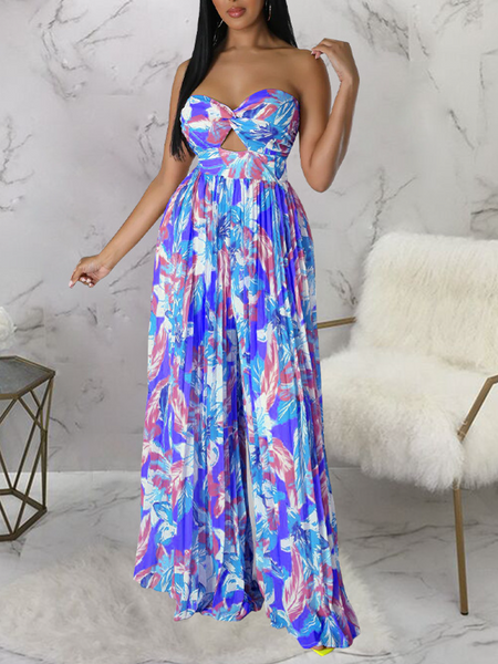 backless printed jumpsuit