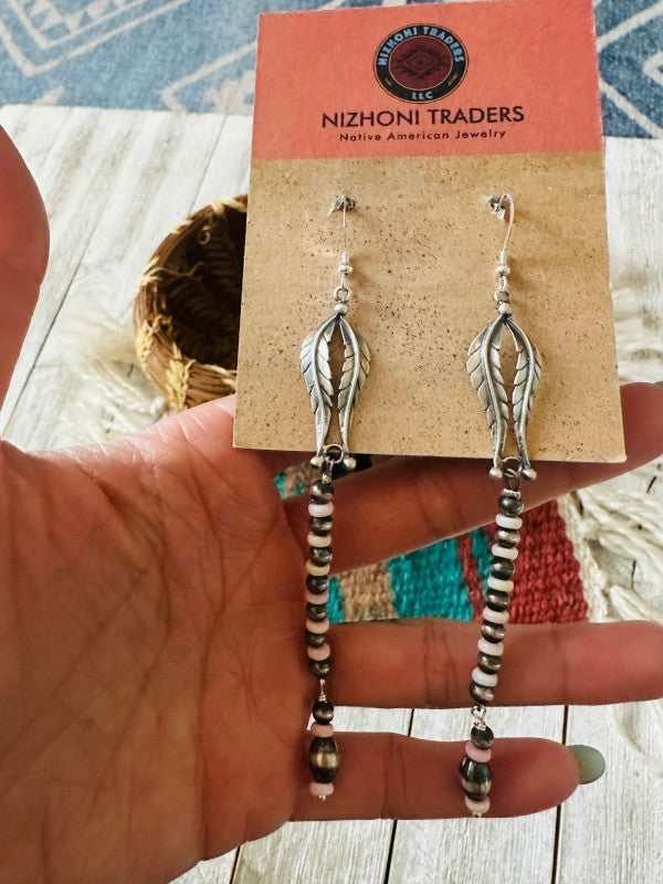 Navajo Queen Pink Conch & Sterling Silver Pearl Be