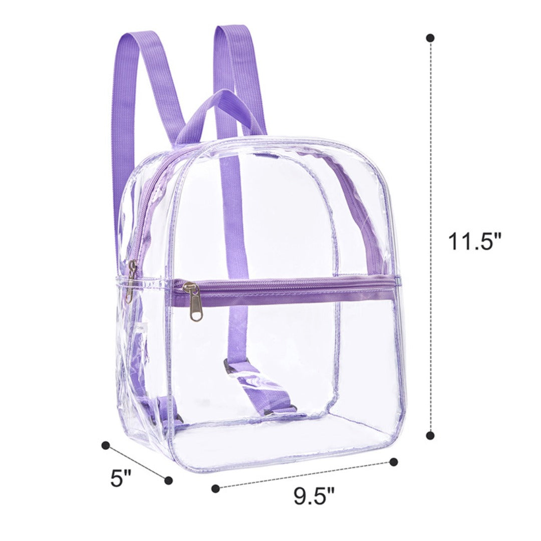 Small Transparent Backpack – Colored PVC Transparent Schoolbag, Security-Free Children's Transparent Bag