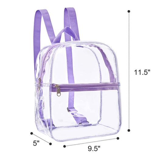 Small Transparent Backpack – Colored PVC Transparent Schoolbag, Security-Free Children's Transparent Bag