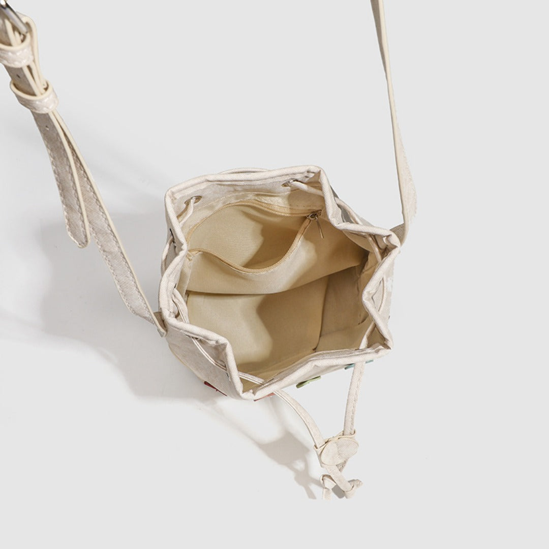 Trendy Small Crossbody Bag – Fashionable Drawstring Bucket Bag for Students, Versatile Shoulder Purse hobo