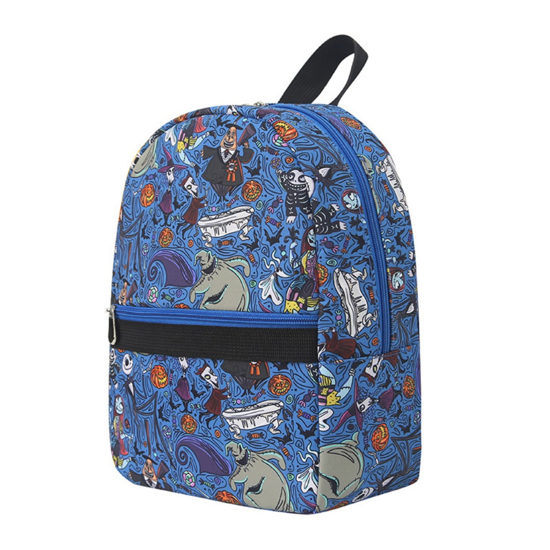 Pumpkin witch pattern digital print backpack, waterproof nylon backpack purse, student backpack purse,