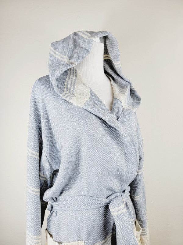 Unisex Robe, Beach or spa Robe with pockets - Sky