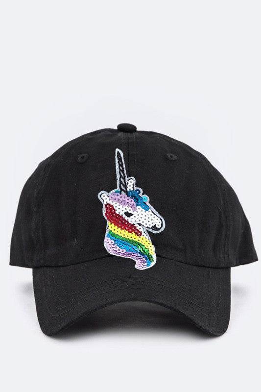 Sequins Unicorn Cotton Cap