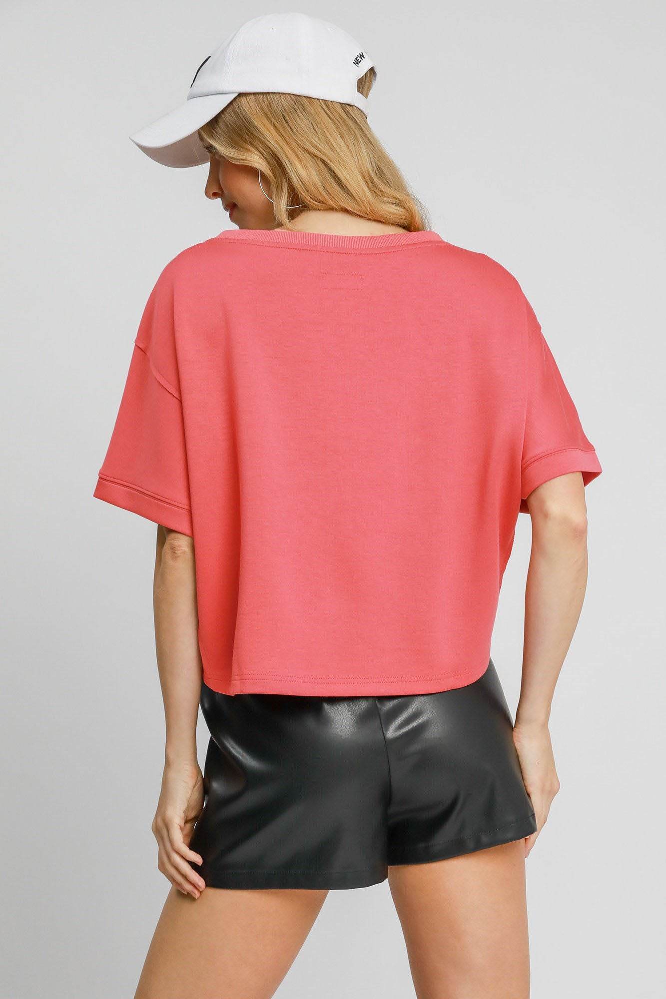 Umgee Full Size Lightweight Cropped Sweatshirt Plus Size