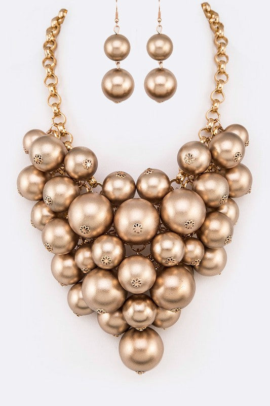 Mix Pearls Statement Necklace Set