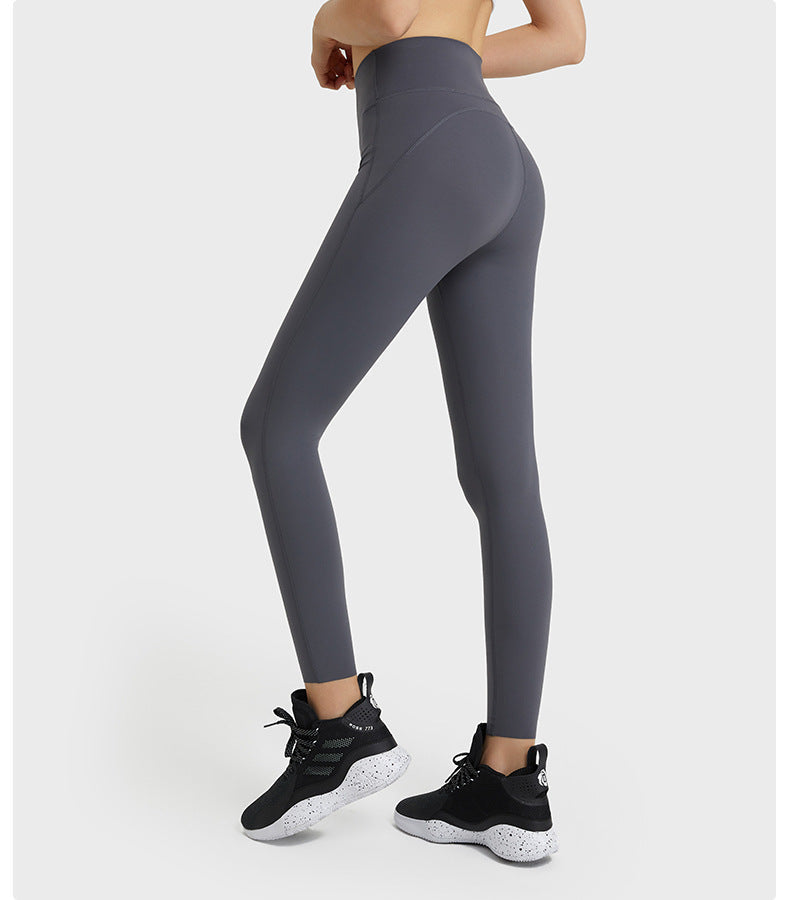 Autumn Brushed Sports Tights High Elastic Slim Fit Peach Hip Seamless Foot Mouth Yoga Pants