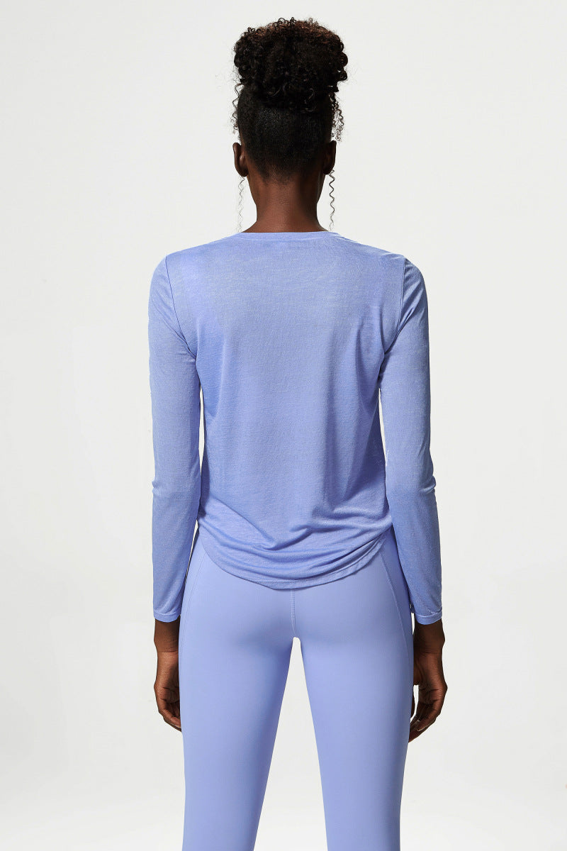 Yoga Clothing Top Loose Long Sleeved Sports Top Women Quick Drying Fitness T shirt Sports Blouse