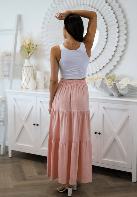 Spring Summer Single Breasted Pleated Hem Elastic Waist Head Office Mid Waist Dress