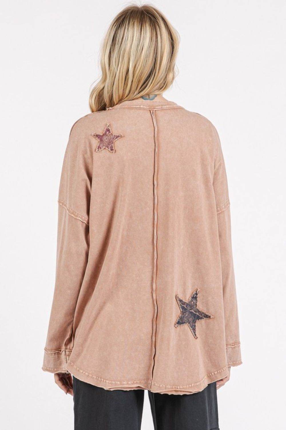 Mittoshop Mineral Wash Star Patch Long Sleeve T-Shirt