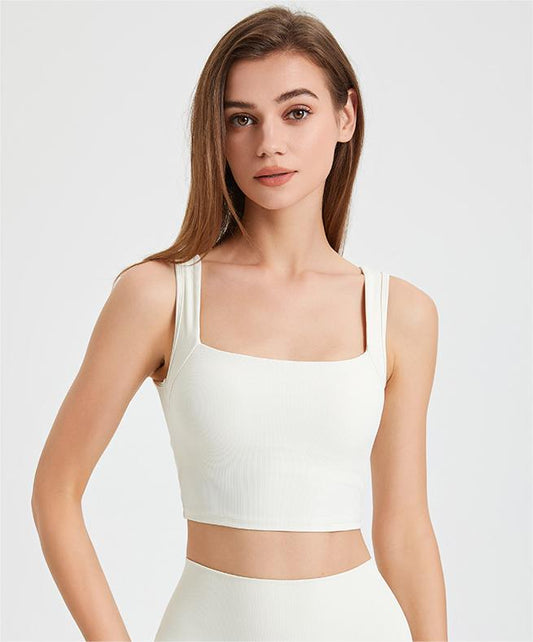 Spring Summer Beauty Back One Piece Sports Underwear Fixed Cup Yoga Bra Running Quick-Drying Shockproof Fitness Vest