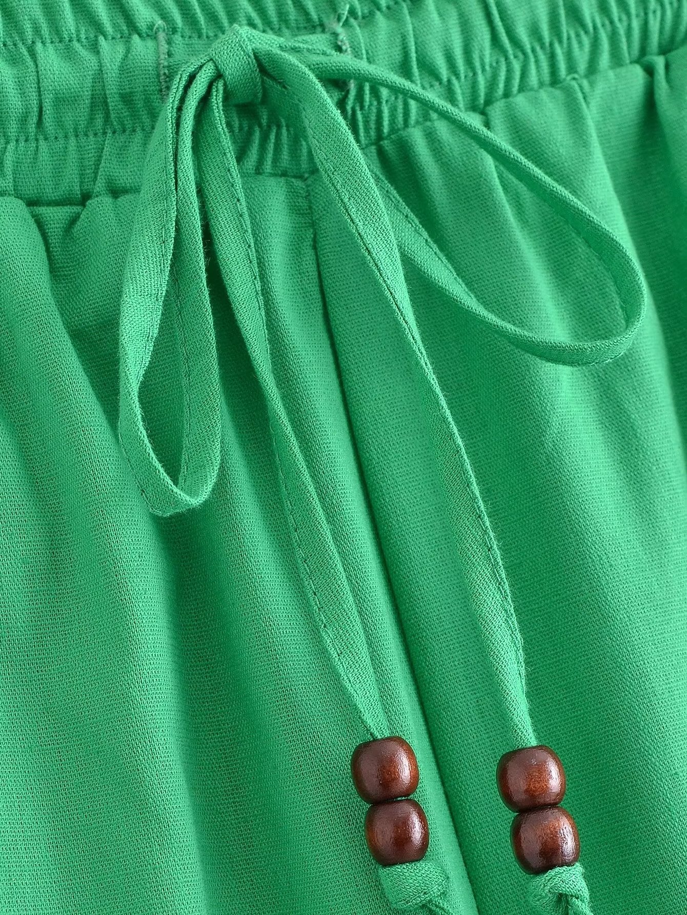 Spring Summer Women Straight Loose Casual Pants Stretch High Waist Linen Trousers