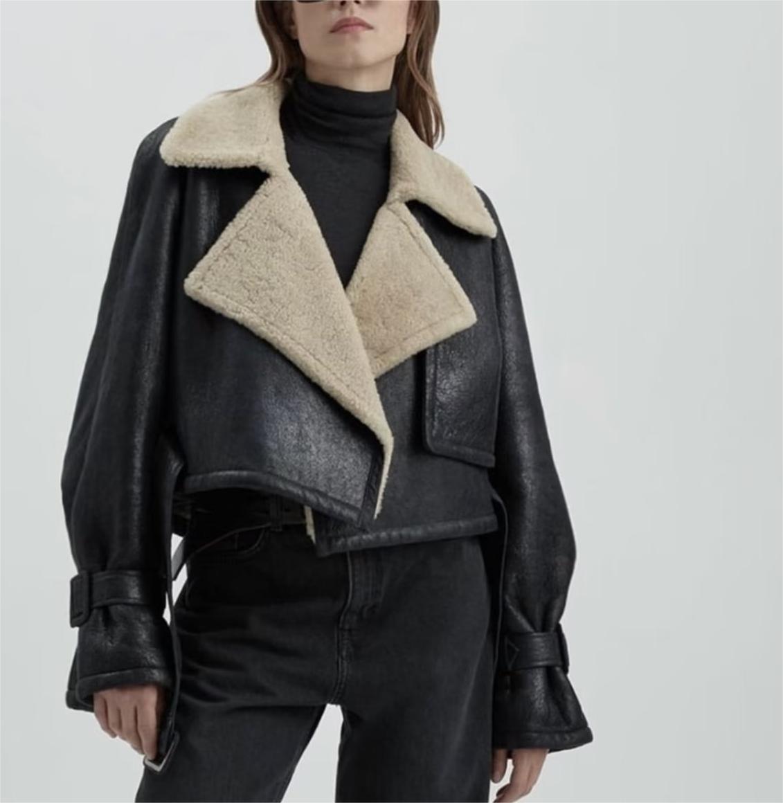 Autumn Winter Women Casual Double Sided Short Jacket