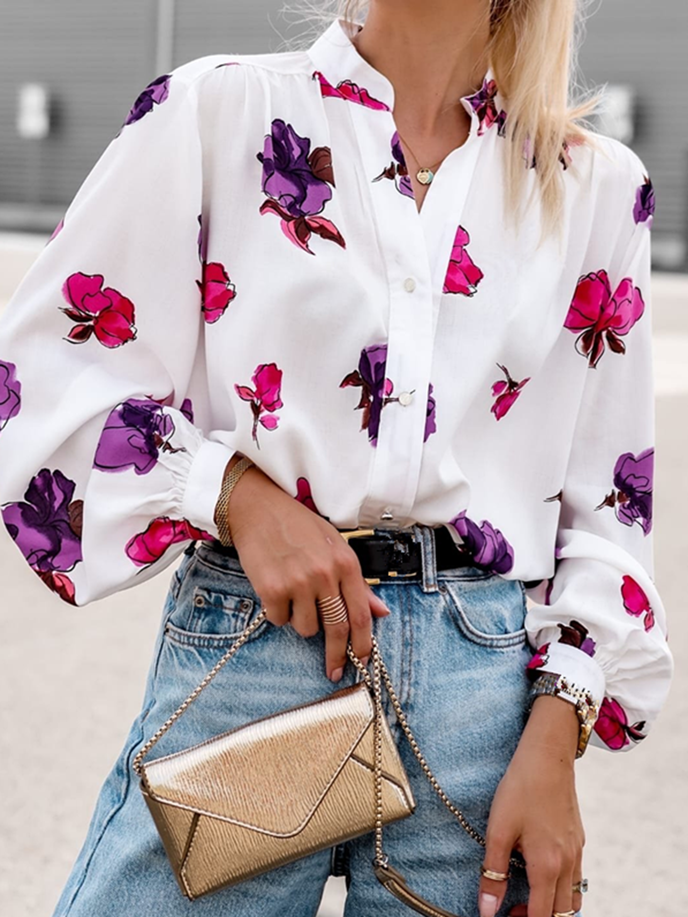 Women Spring and Summer New Printed Long Sleeve Shirt for Women